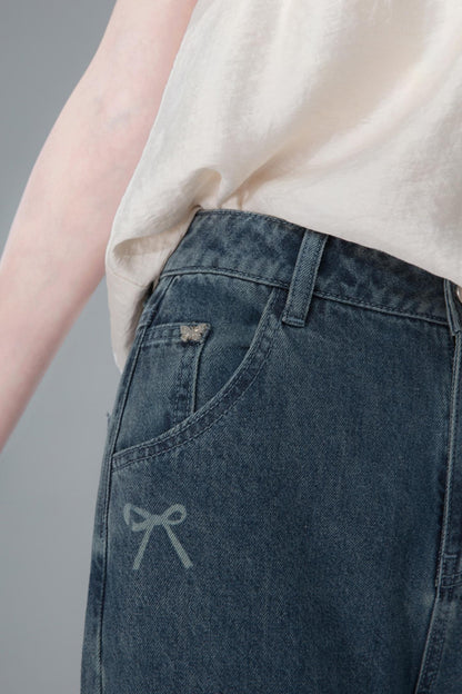 Sea Blue Bow Tie Jeans