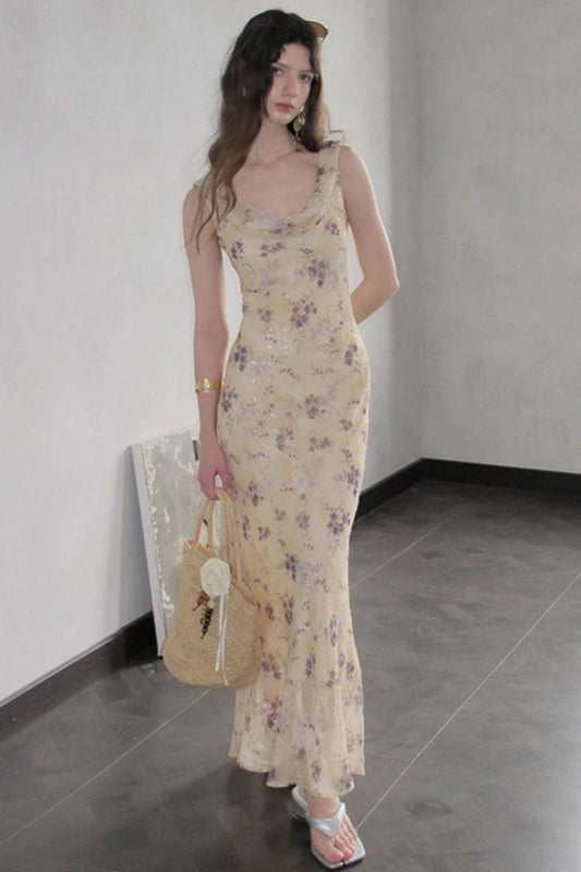 Burnt Floral Jacquard Dress