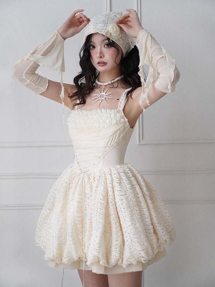 Niche Strap Princess Puff Dress