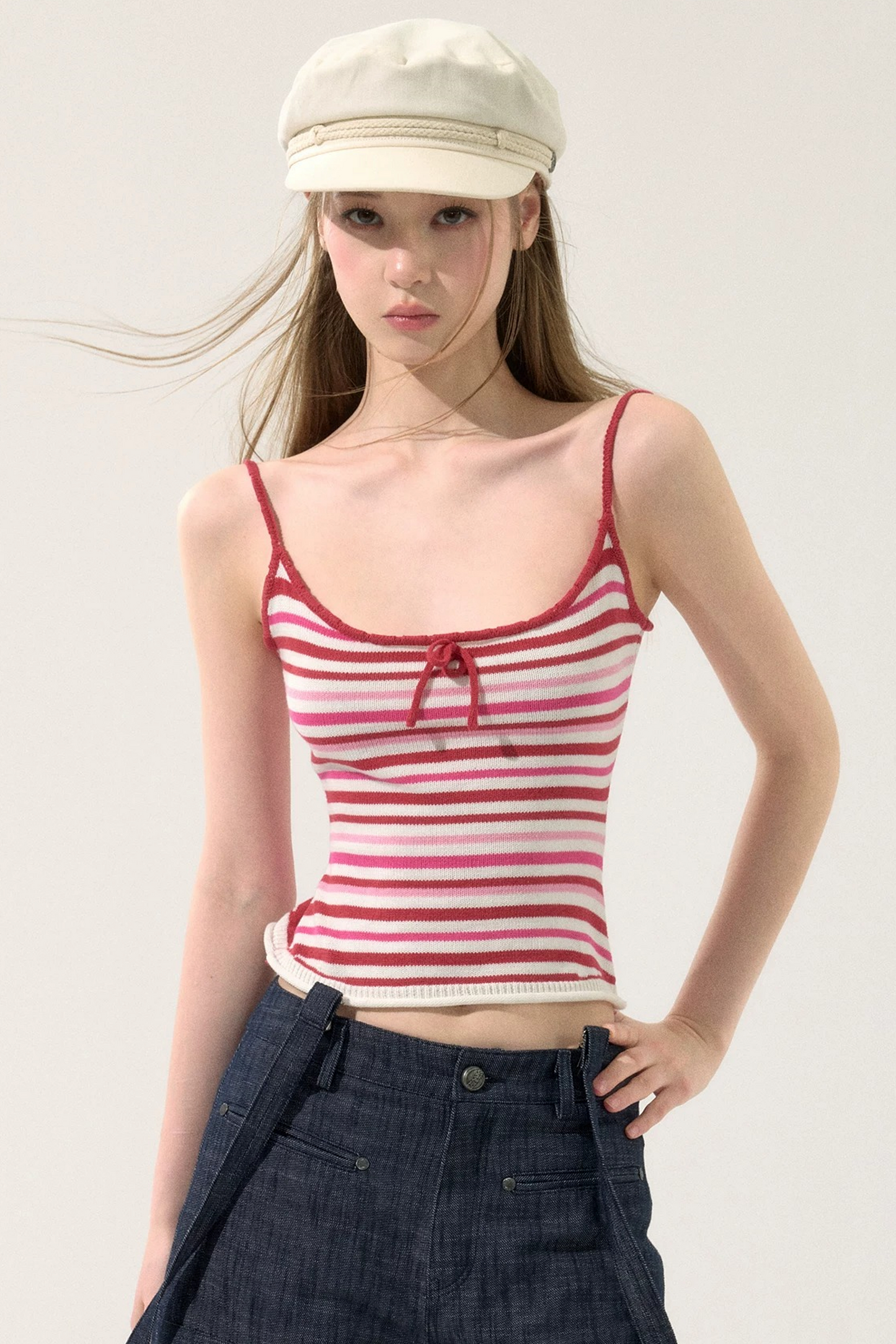 Romantic Striped Knit Vest