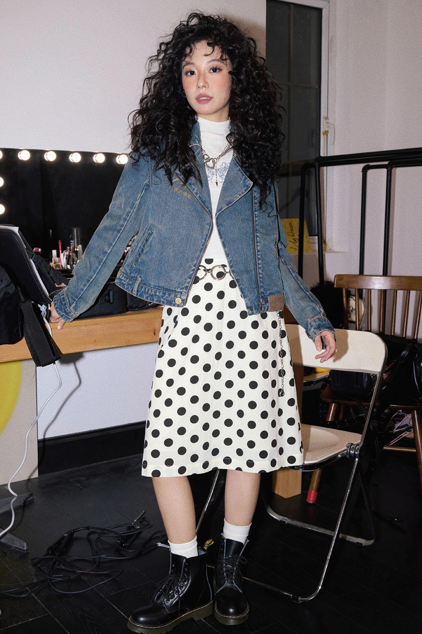 Retro Casual Polka Dot Skirt