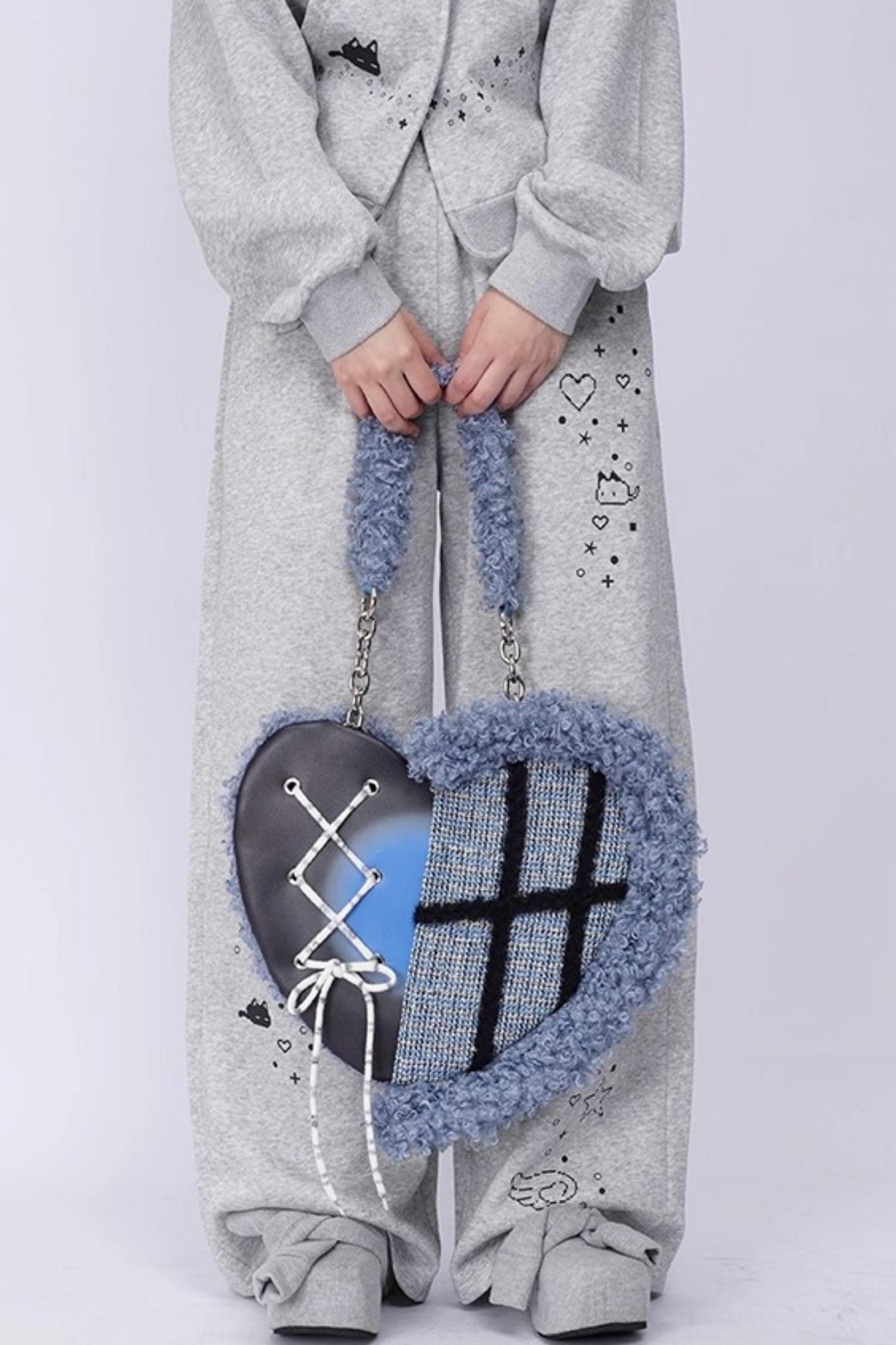 Graffiti Patchwork Heart Bag