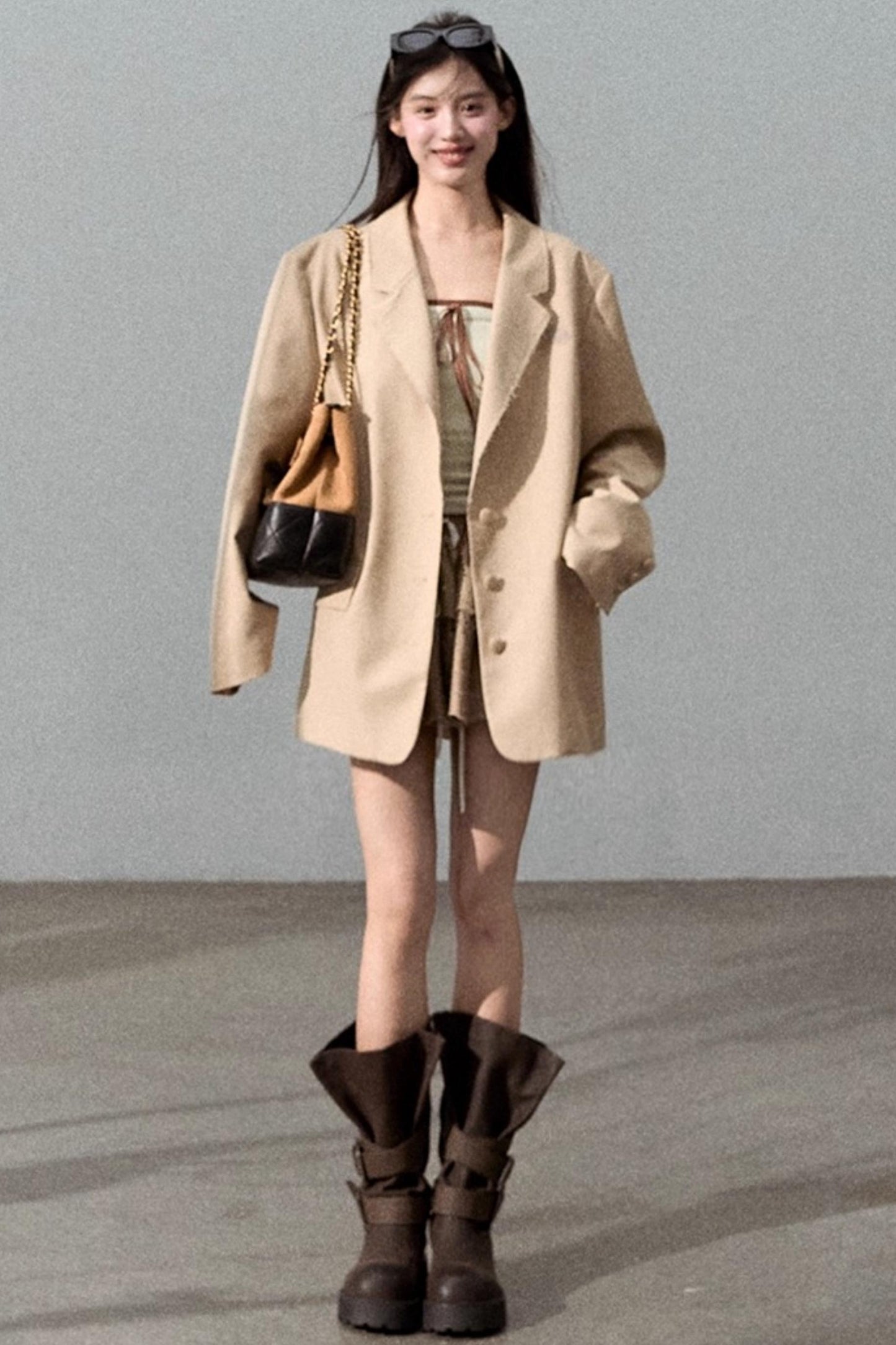 Slim Bandeau Cardigan Two-Piece Set