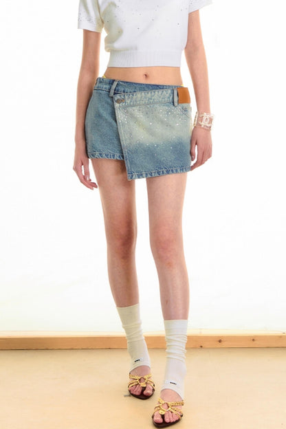 Origami Denim A-line Skirt