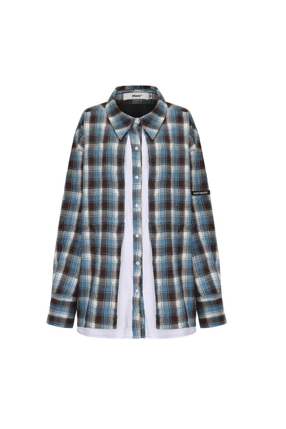 Two-Way Blue Plaid Shirt