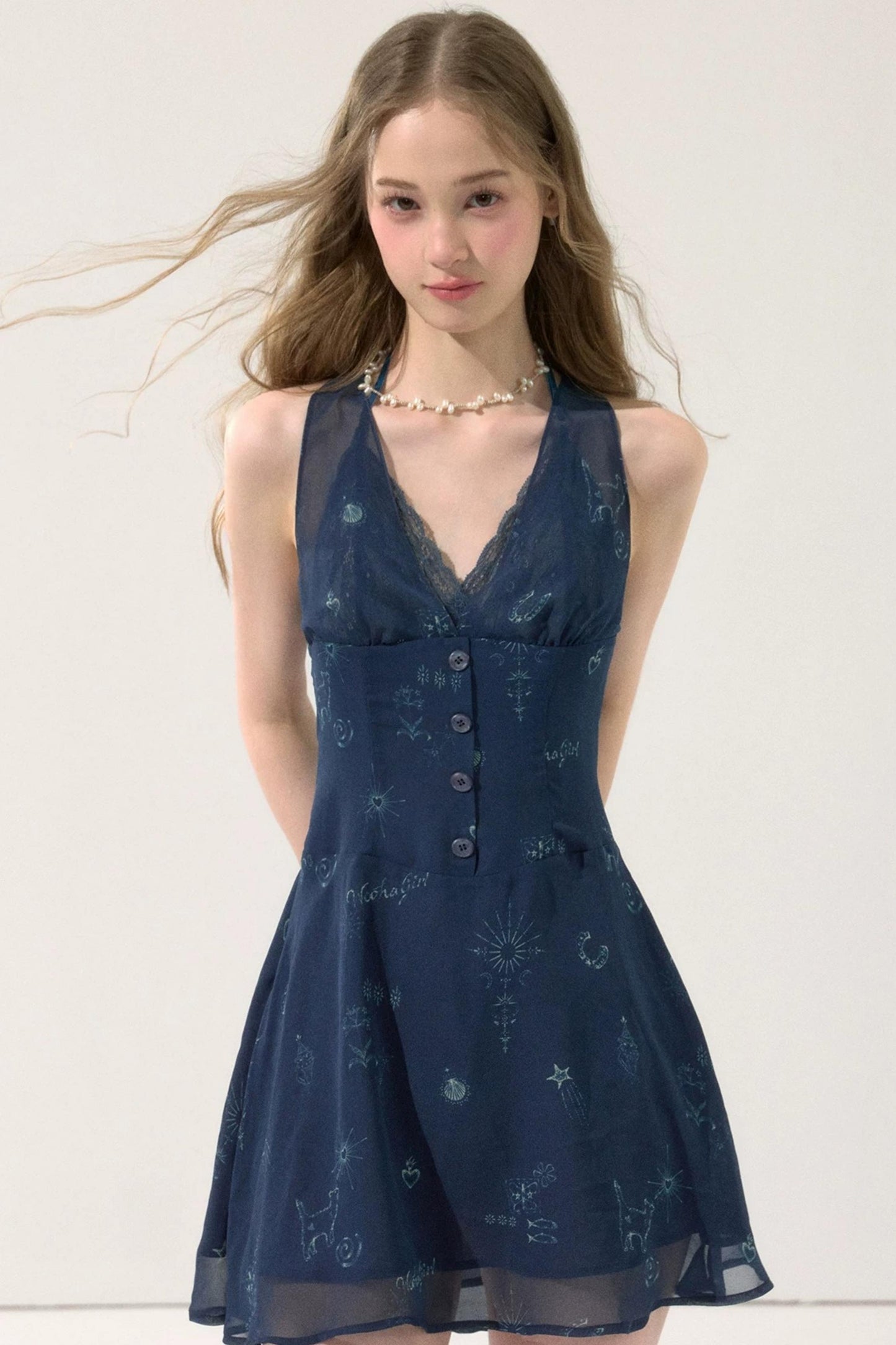 Sweet Pink Floral Chiffon Dress