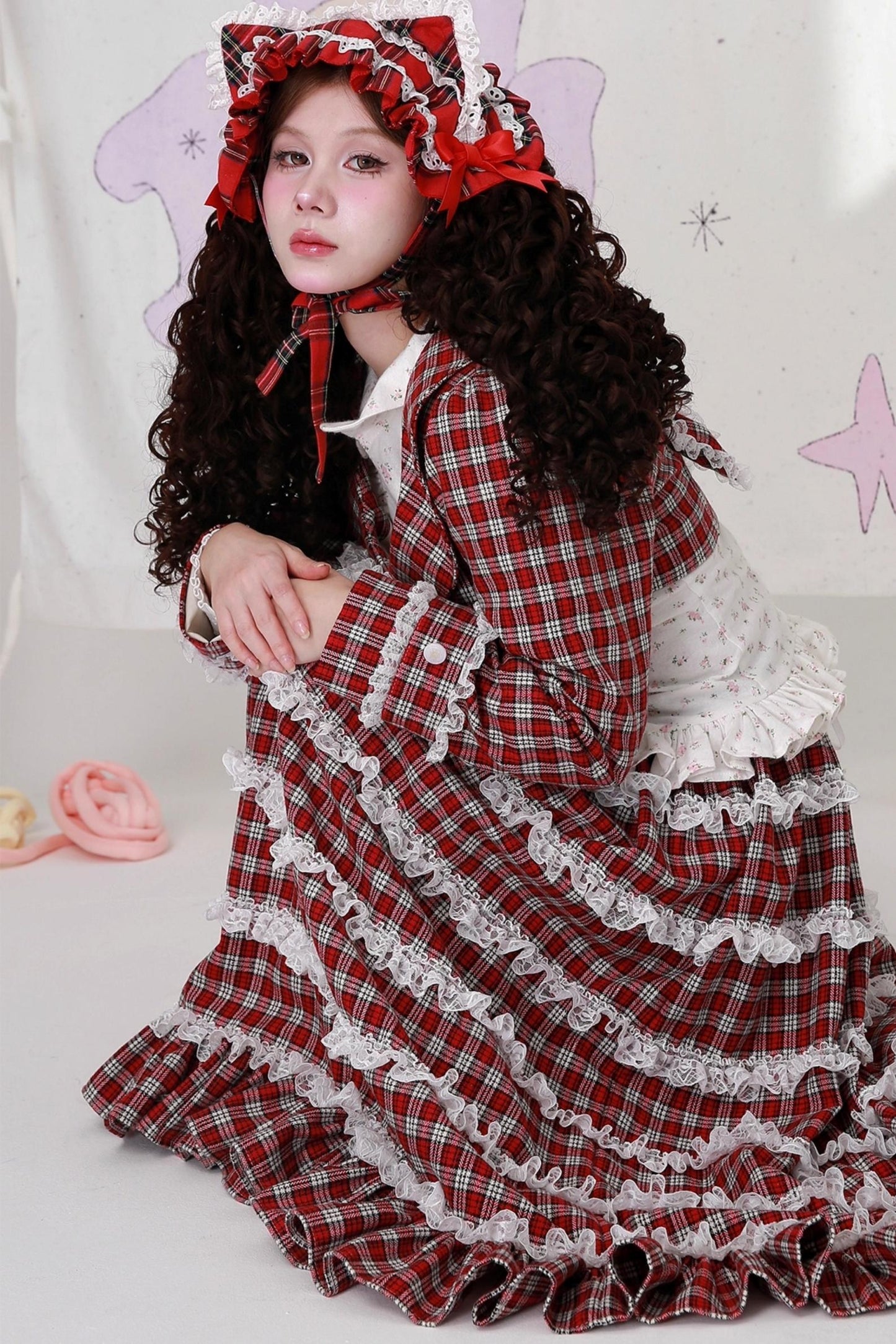 Red Plaid Lolita Skirt