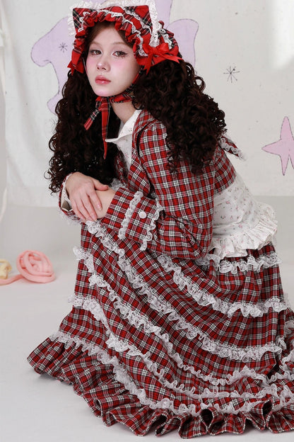 Red Plaid Lolita Skirt
