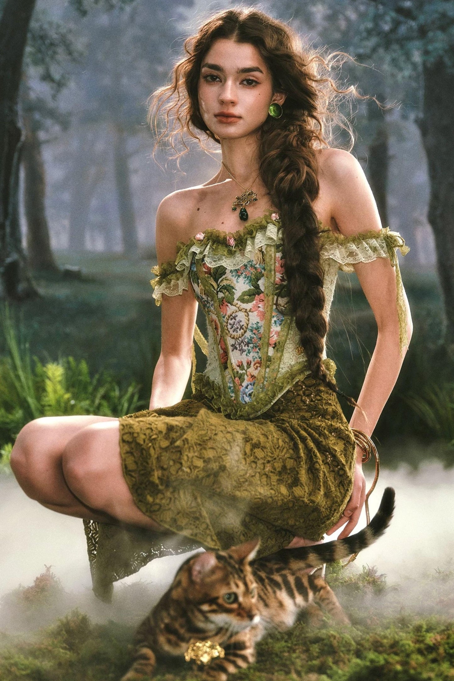 French Baroque Lace Corset Skirt Set-Up