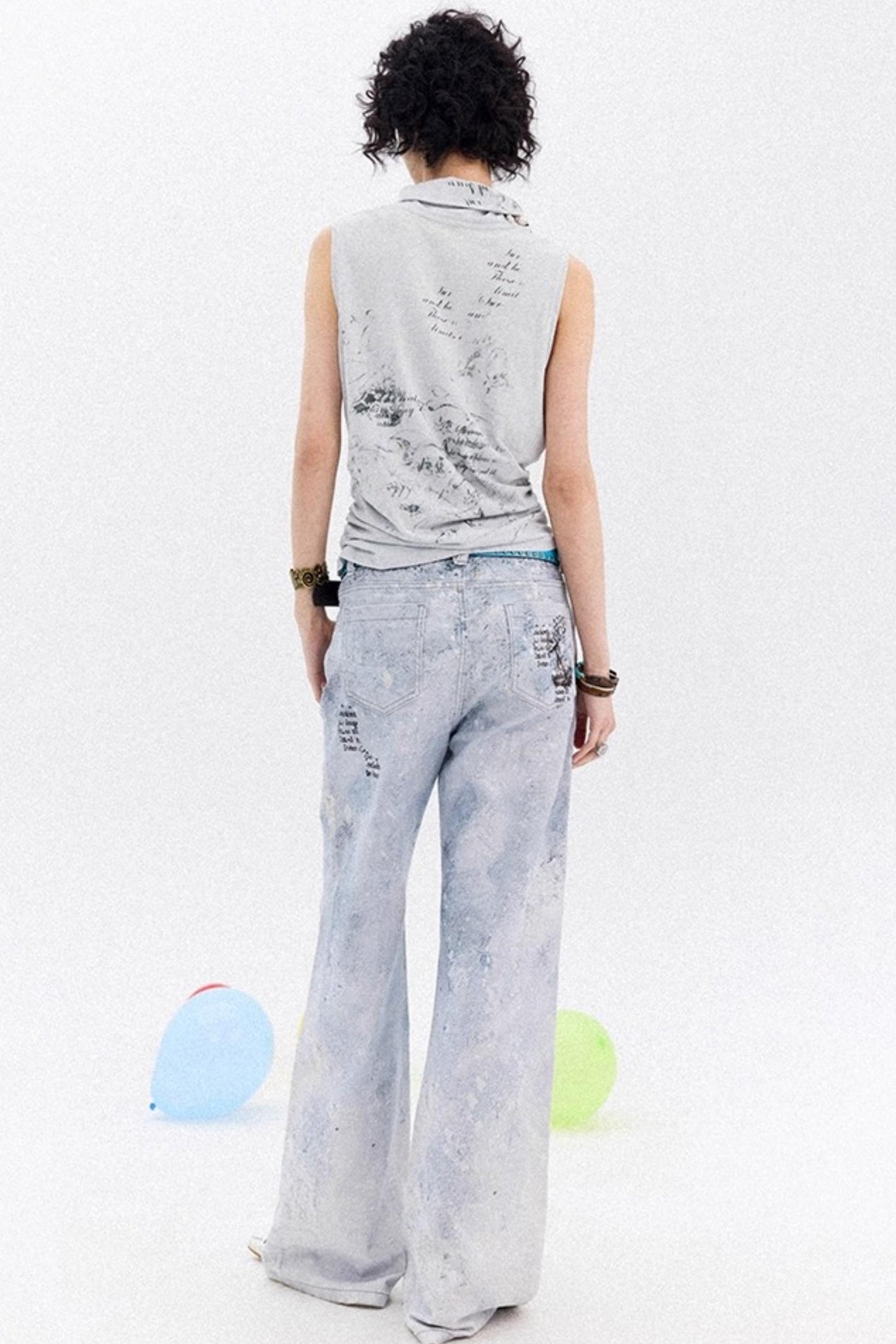 Asymmetrical Pleated Tank Top