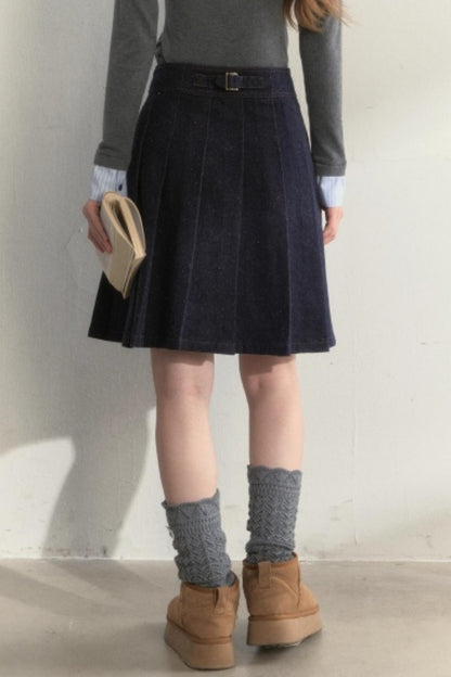 Vintage Denim Pleated Jacket Set-Up