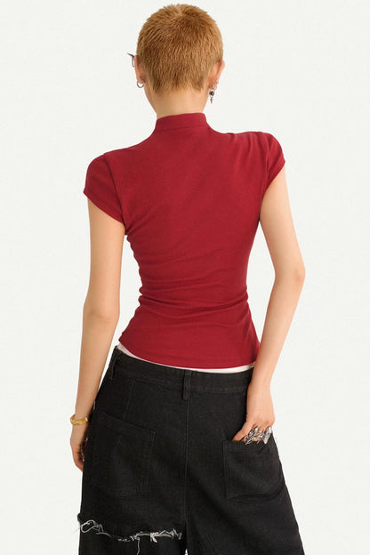 Rotes Millennium-Cheongsam-Oberteil