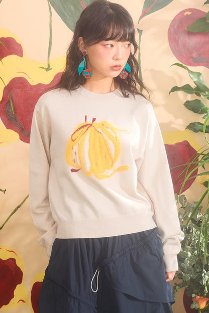 Pumpkin Jacquard Knit Sweater