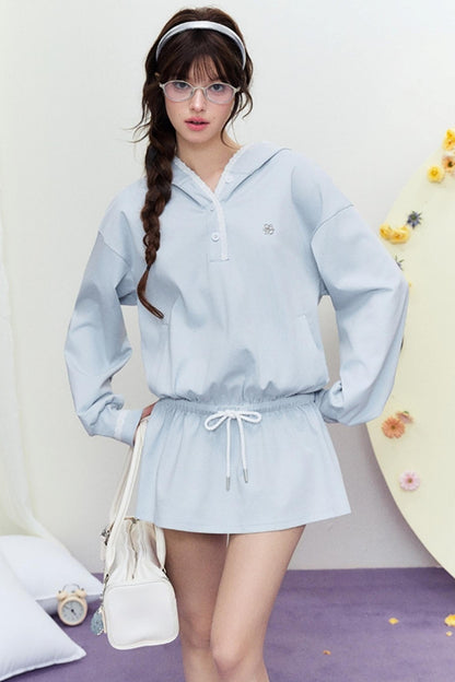 Drape Hoodie Sweater Dress