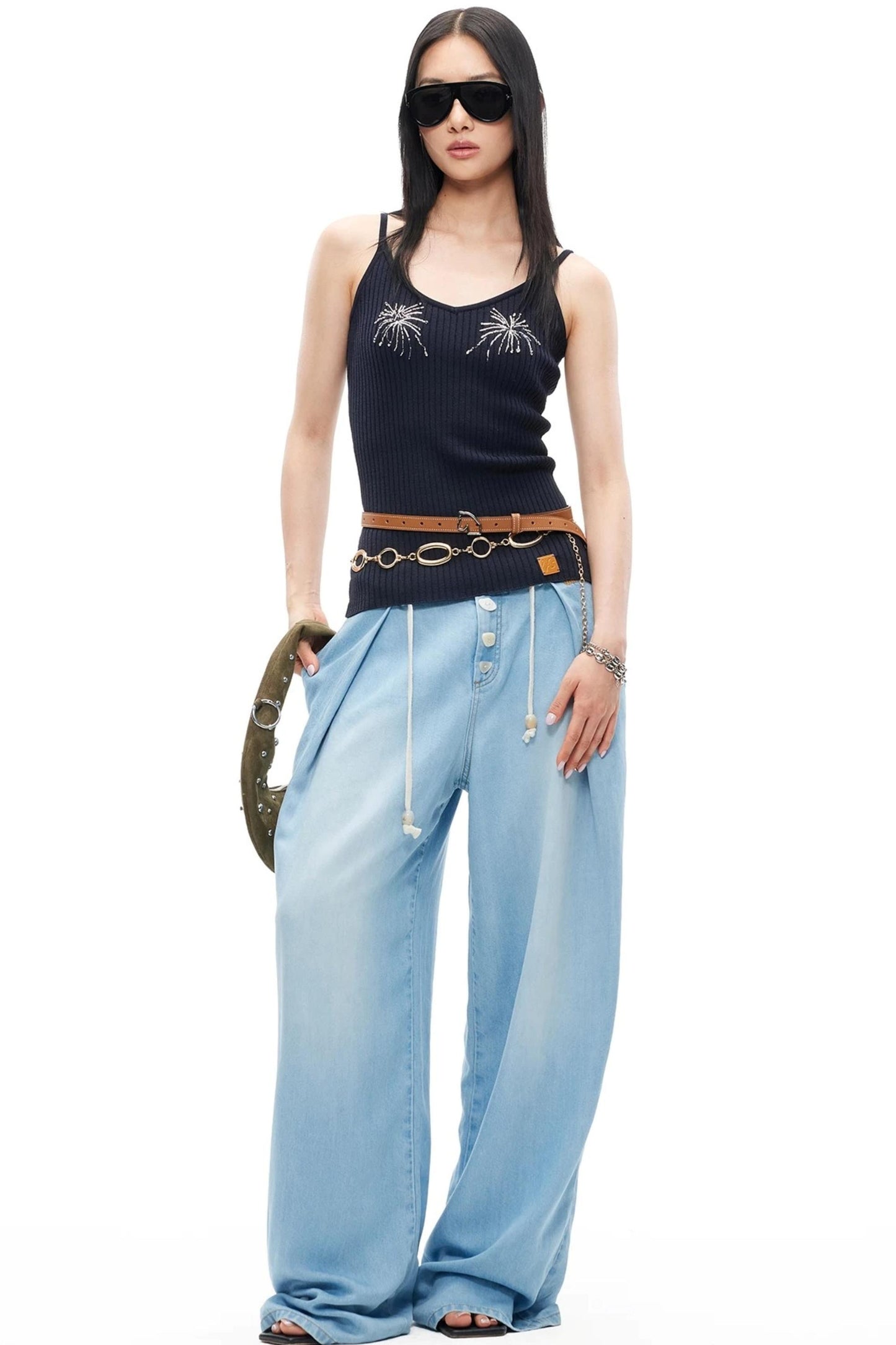 Sequin Beaded V-Neck Camisole