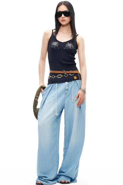 Sequin Beaded V-Neck Camisole