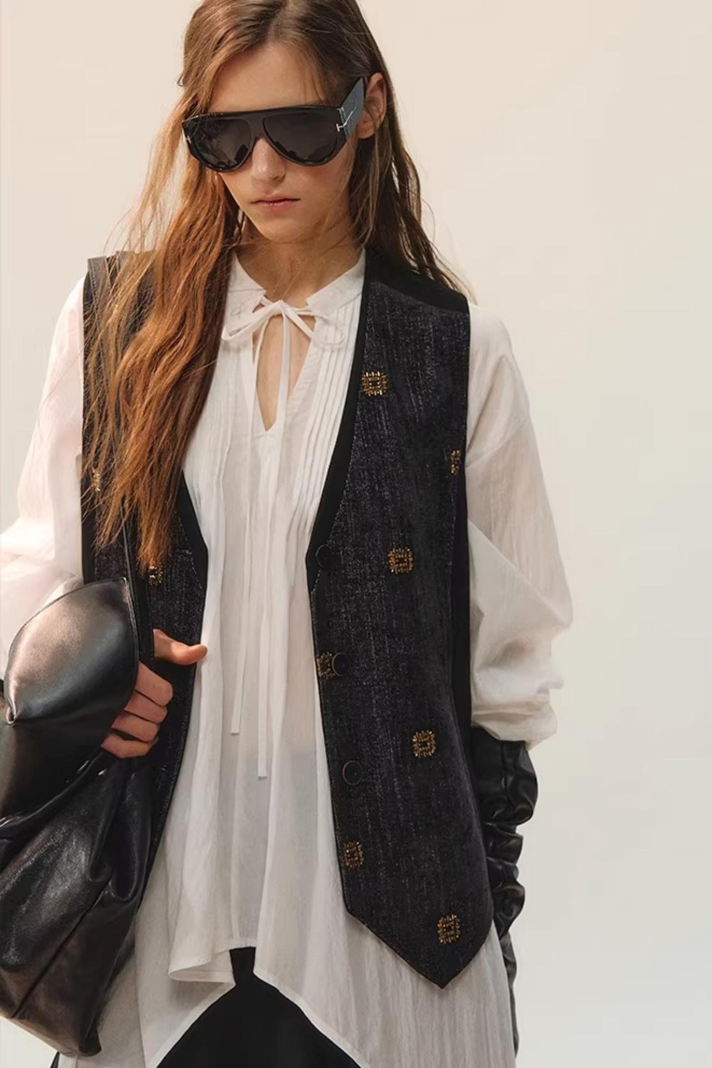White Fluff Pleated Shirt