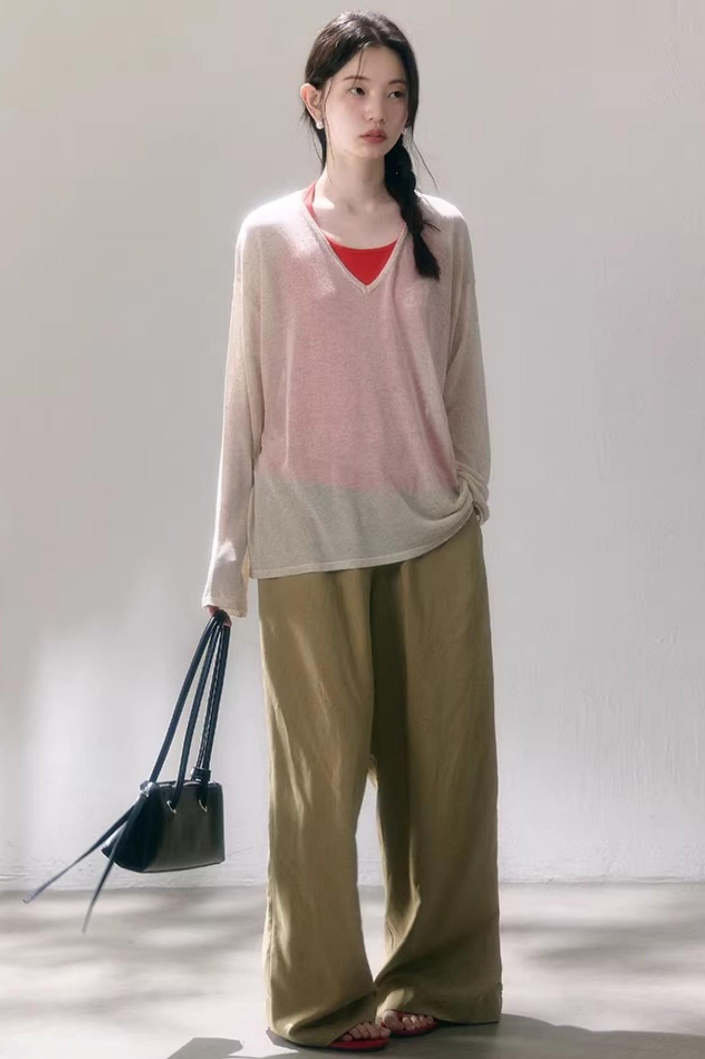 Linen Blend Wide-Leg Pants