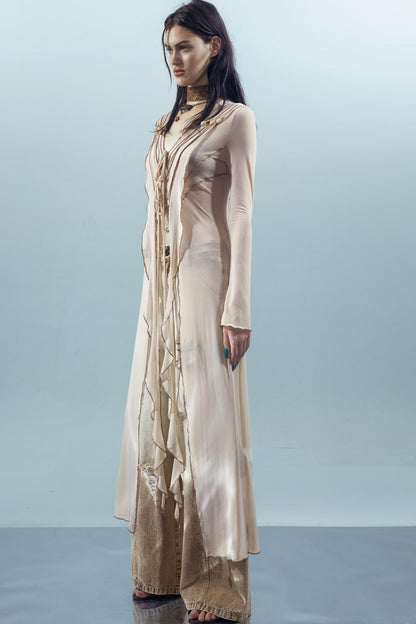 Dreams Beaded Mesh Cardigan