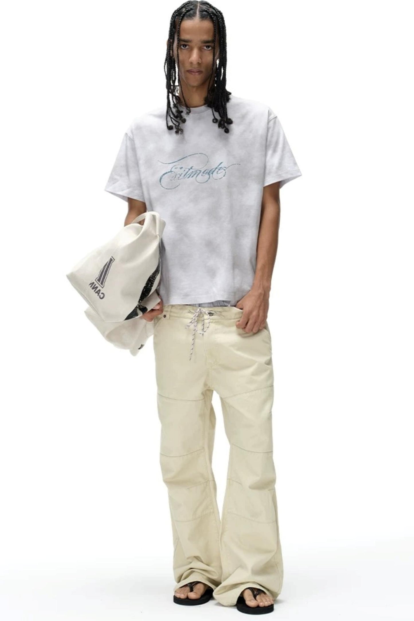Retro Loose Cotton Spray-Painted T-Shirt