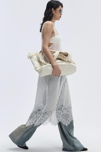 Lace Hem Layered Dress