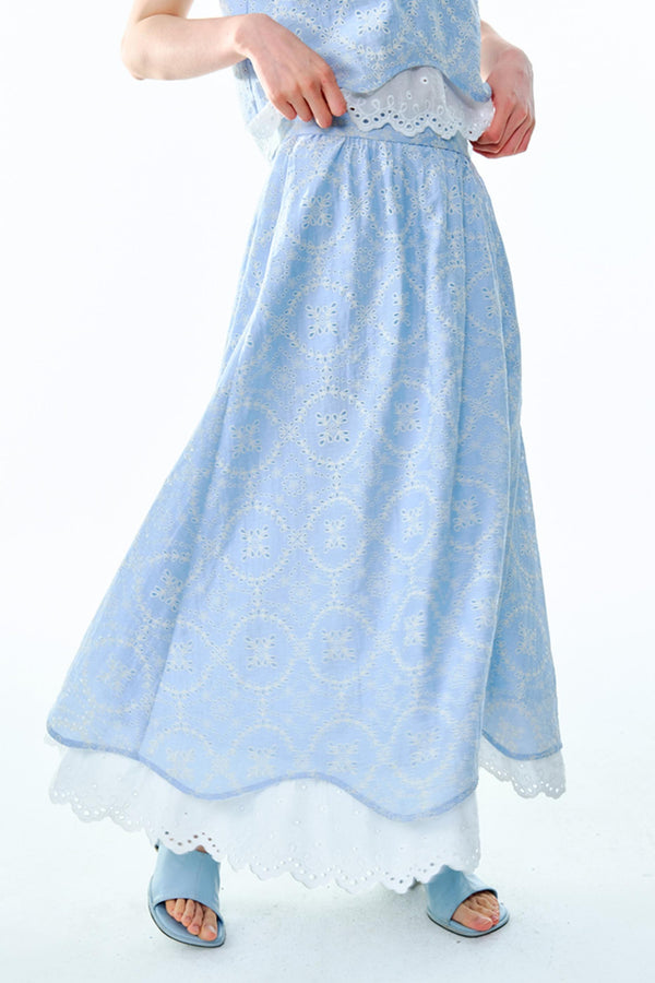 Linen Blend Top & Skirt Set-Up