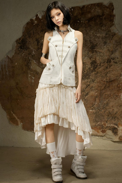 Asymmetrical Retro Tube Skirt