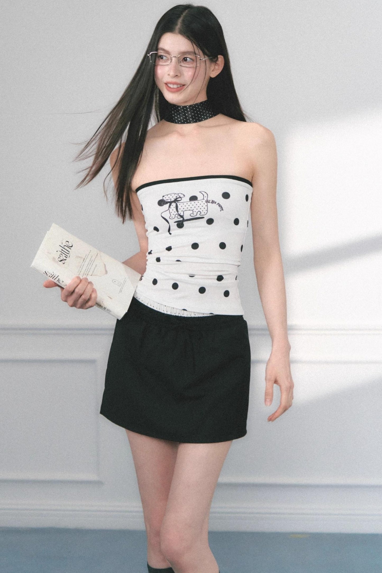 Original Puppy Print Fitted Top