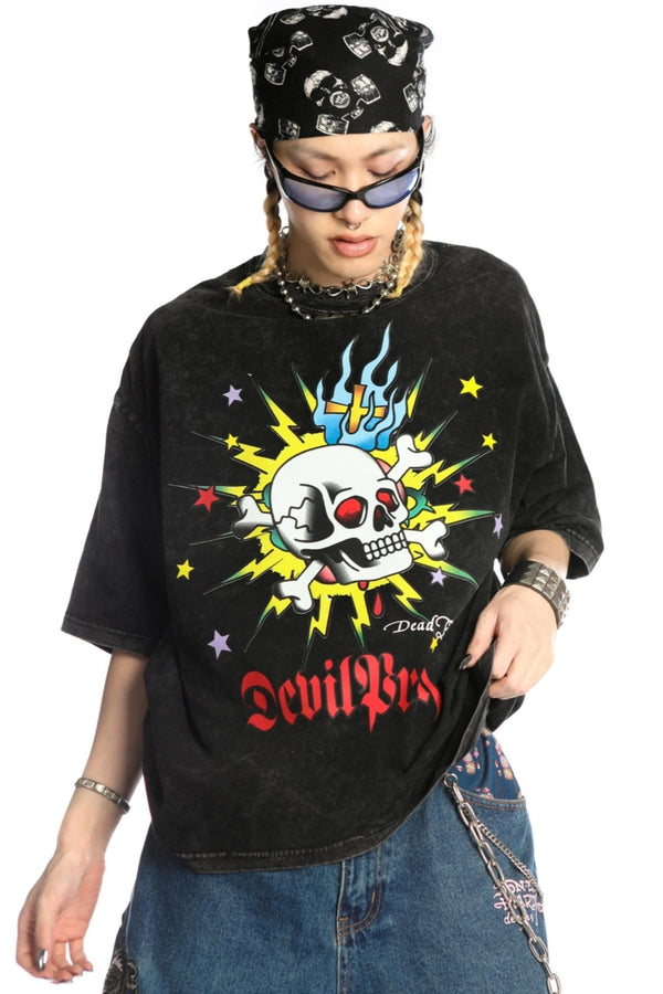 Edgy Skull Graphic Top