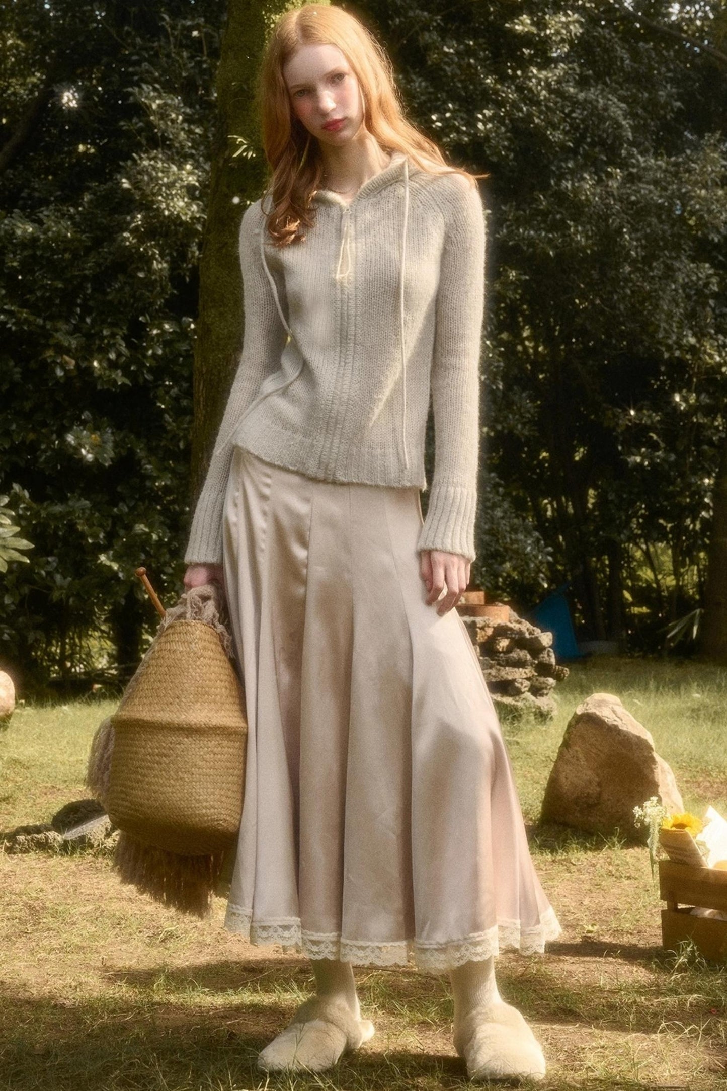 Shiny Satin Maxi Skirt