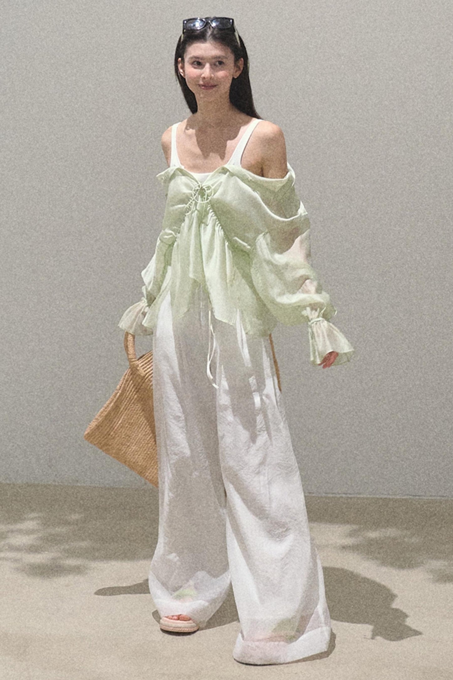 Pearlescent Wide Leg Trousers