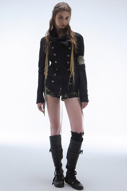 Detachable Sleeve Turtleneck Windproof Jacket