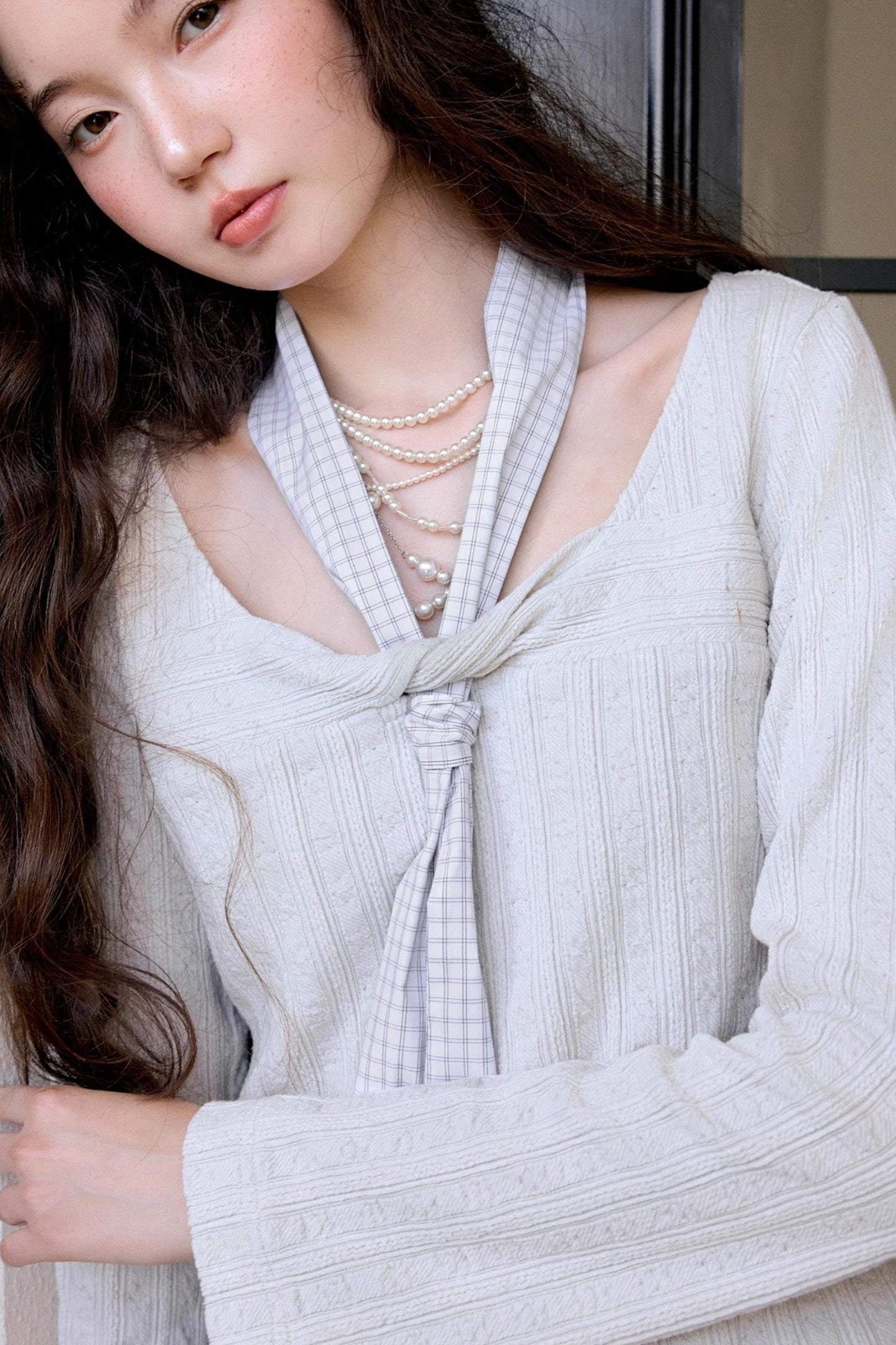 Minimalist Crew Neck Crochet Knit Top