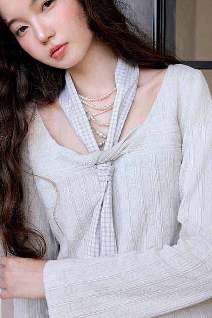 Minimalist Crew Neck Crochet Knit Top