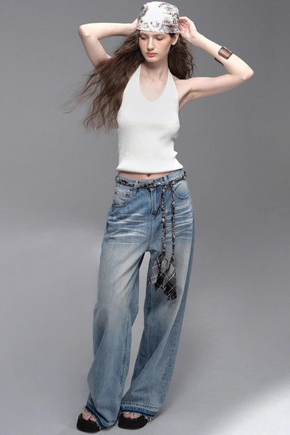 Classic Ripped Denim Jeans