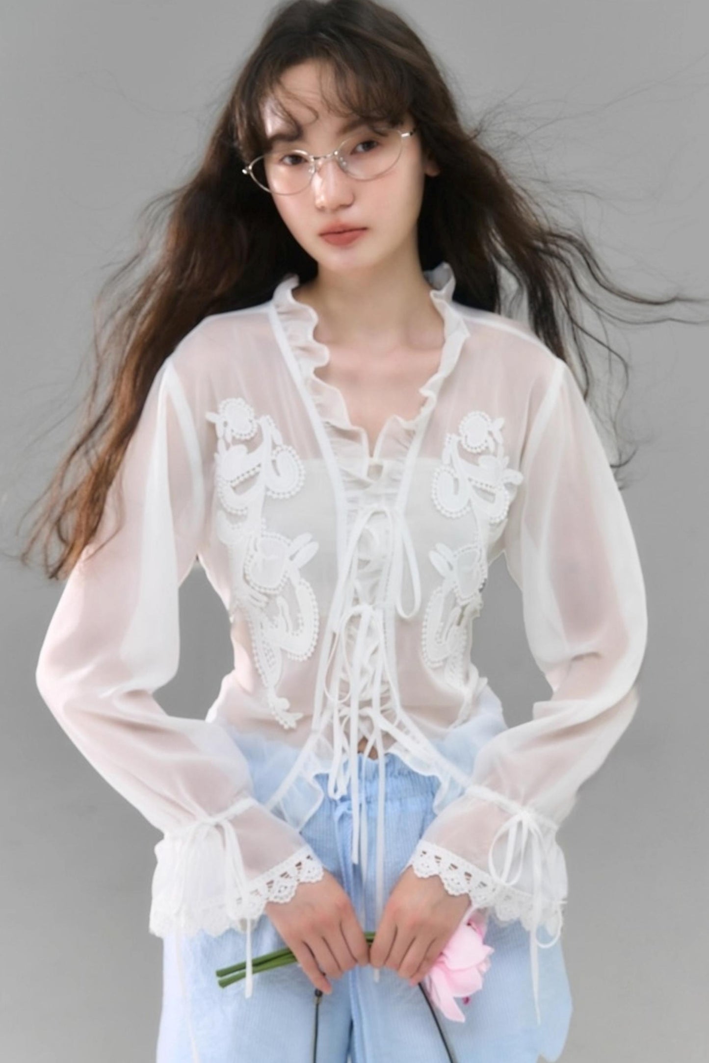 Flower Vine Long Sleeve Shirt Set-Up