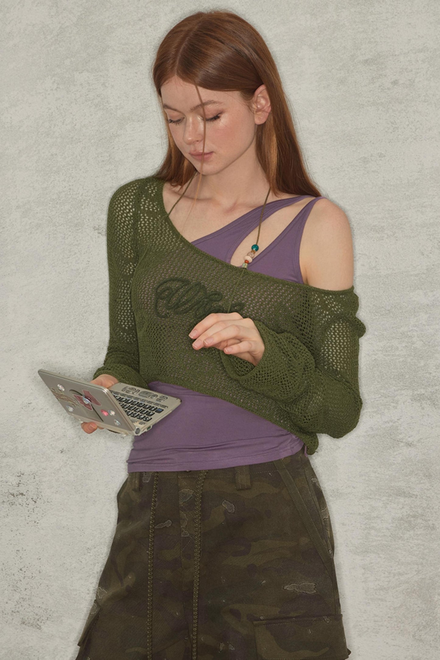 Holo Knit Asymmetric Top