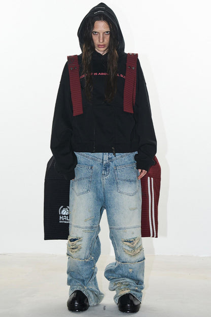 Faux Layered Sweatshirt Jacket