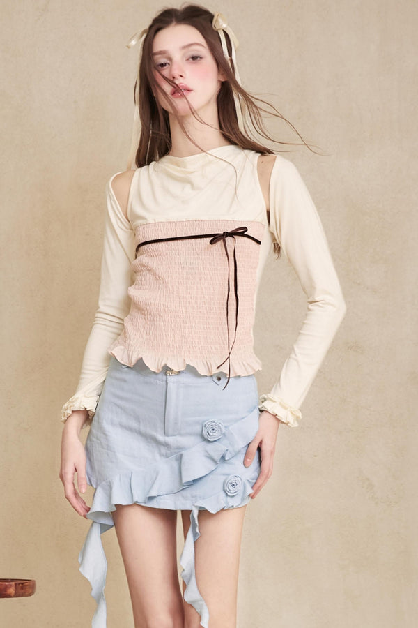 Stylish Apricot Ballet Top Set