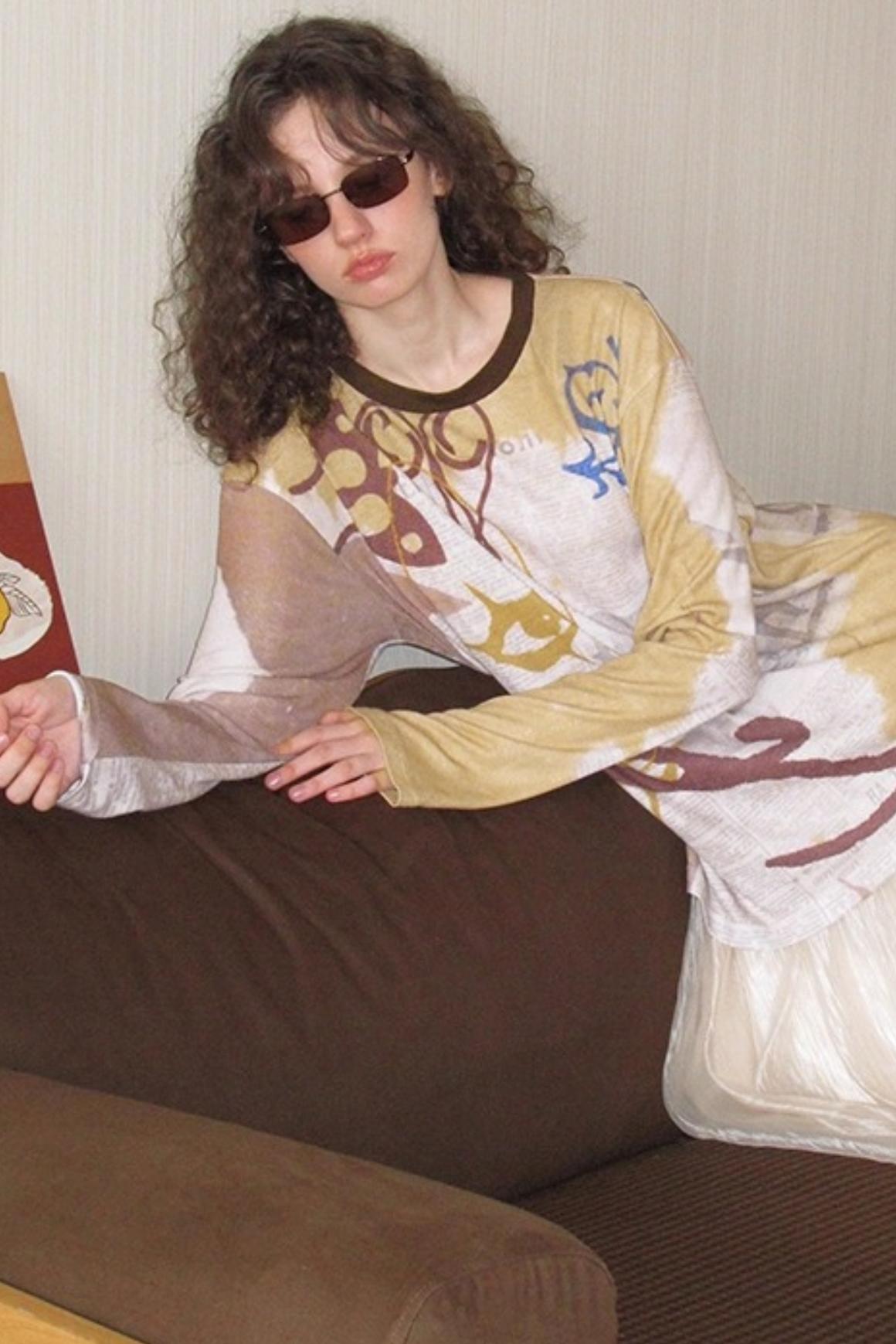 Print Long-Sleeved T-Shirt