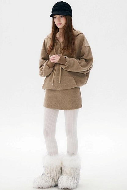 Smoky Winter Hoodie Skirt Set-Up