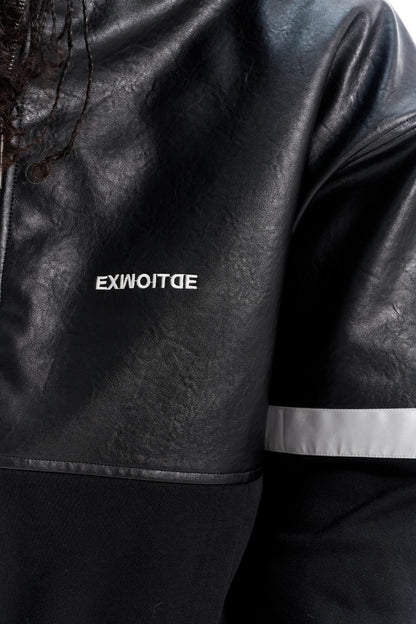 Reflective Silhouette Leather Coat