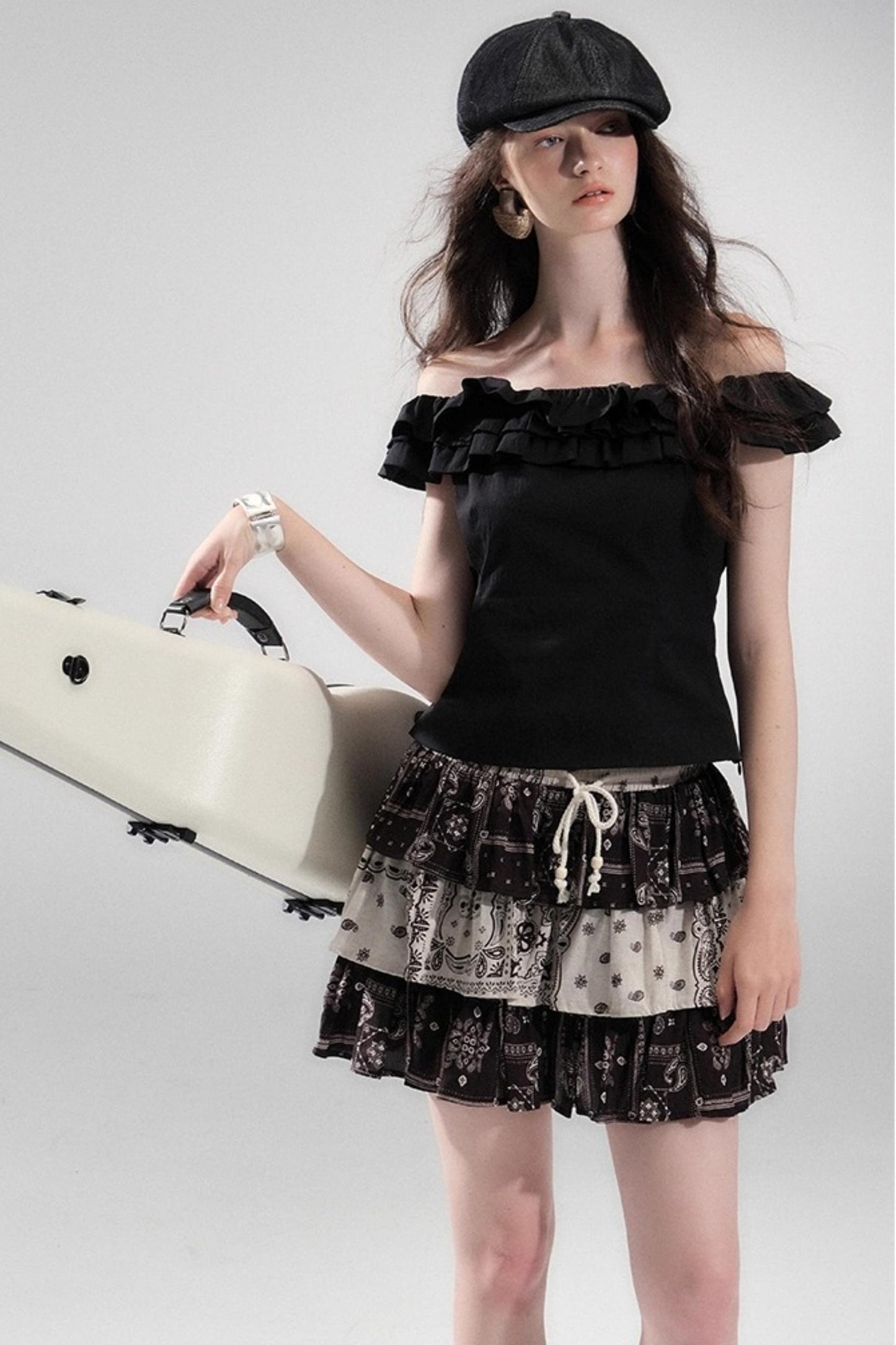 Begonia Ruffle One-Shoulder Top