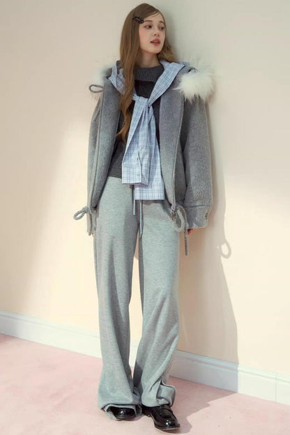 Straight Woolen Trousers