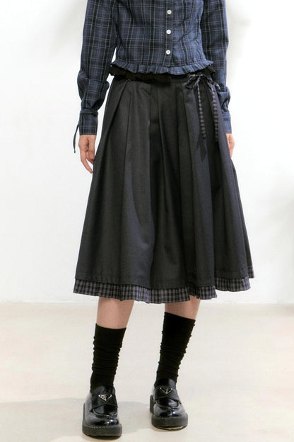 Autumn Pleated A-Line Skirt