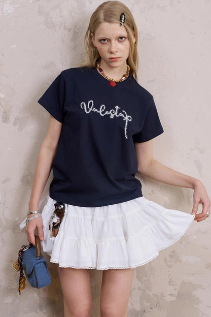 Silk Embroidered Tee