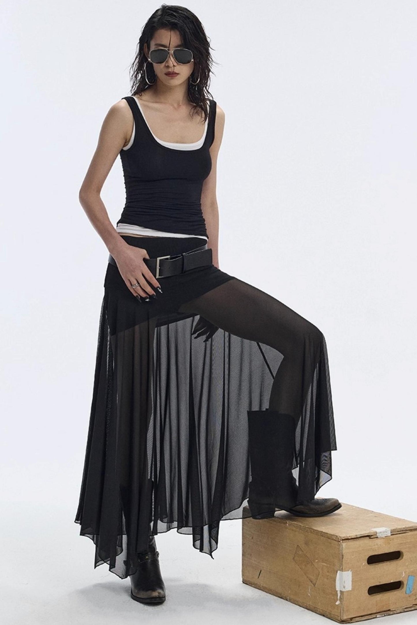 Breathing Black Summer Skirt