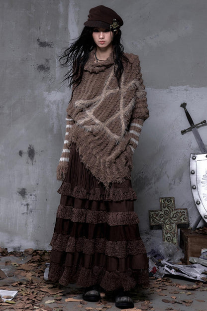 Lace Suede Tassel Skirt