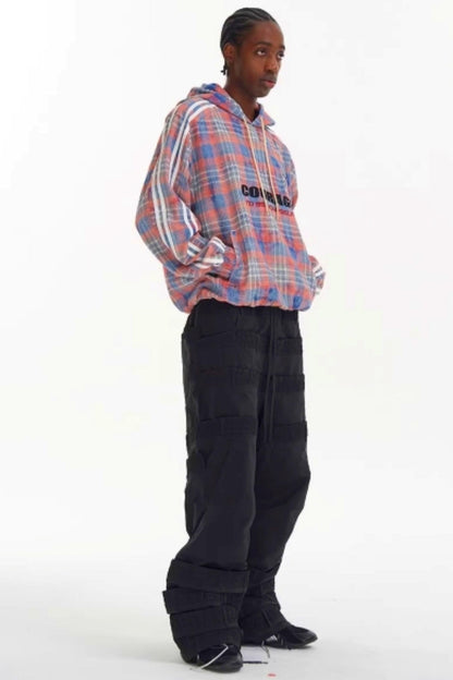 Patchwork-Plaid-Pullover