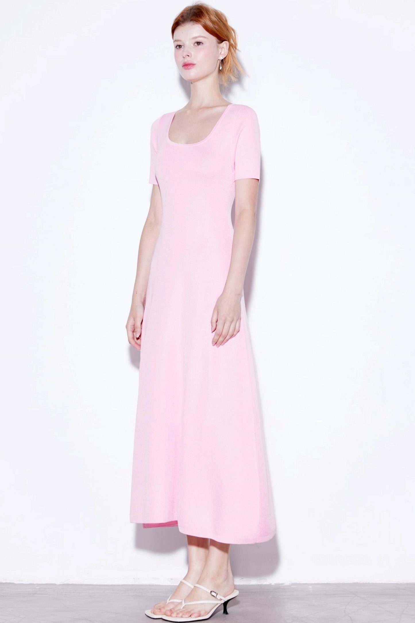 Silk U-neck Knit Dress